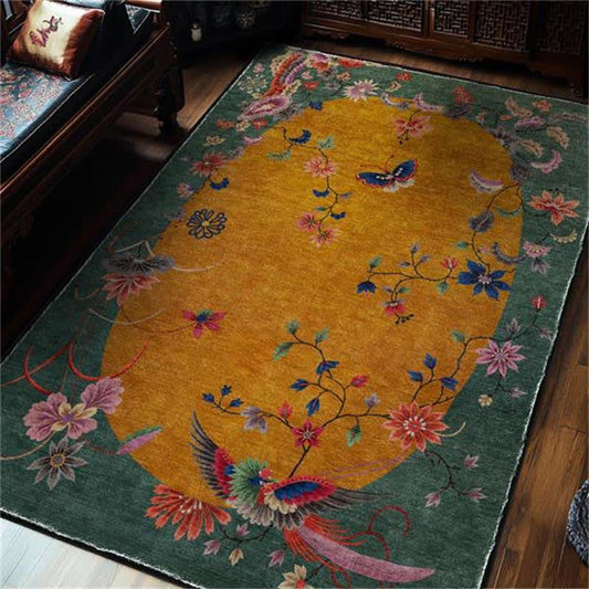 Floral Bird Rug For Artful Floors