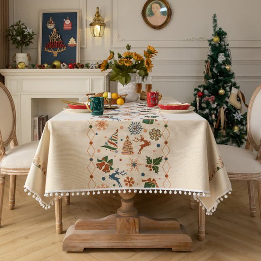 Weihnachts-Jacquard-Tischdecke mit festlichem Charakter