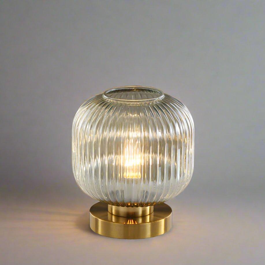 Lampada da Tavolo in Vetro Ambra per Caldo Bagliore Nordico