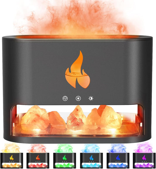 Lampe cheminée en sel de l'Himalaya pour une lueur chaleureuse