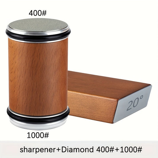 Set di Pietre per Affilare DuoCut | Pietra Diamante con Supporto Magnetico | Angoli di Affilatura 15° e 20° | Legno e Metallo