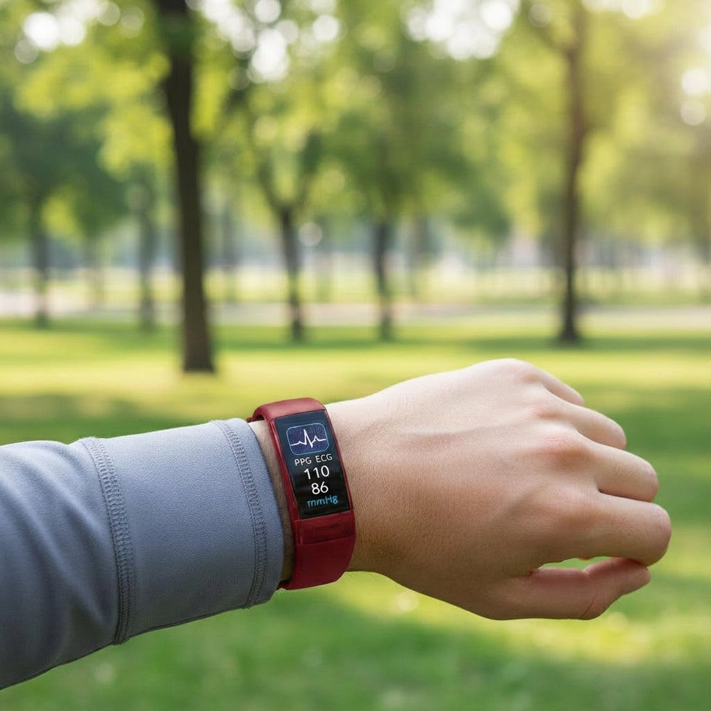 LISTINGOPT::kovosis::vitalband-smart-armband-mit-blutdruckmessung-ekg-herzfrequenzmonitor::color-red