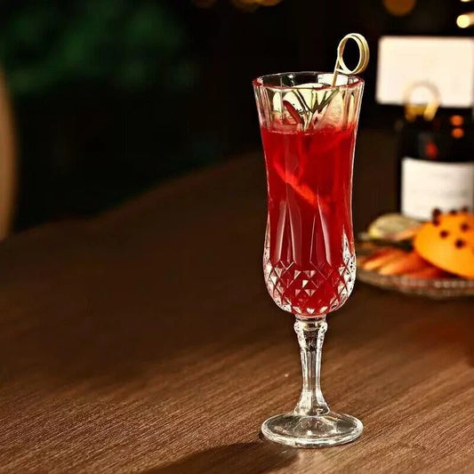 Vintage Kristallglas Spirituosenkelch Cocktailkelch Graviertes Weinglas Whiskygläser Saftbecher Bierkrug Hausbar Trinkgeschirr