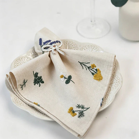 Vintage Embroidery Cloth Napkins 4/6Pcs