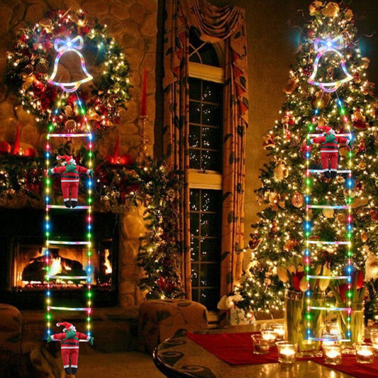 Lumières d'échelle de Noël pour un caractère festif