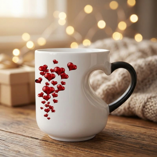 Tazza con cuore rivelatore e fascino nascosto