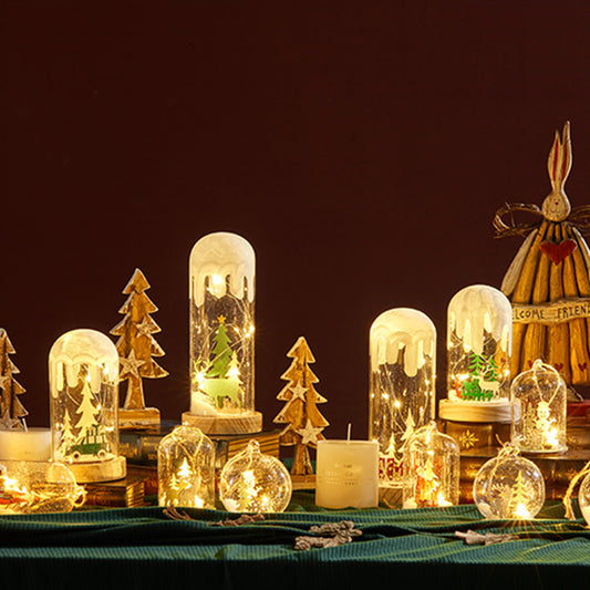 Lampe dôme en verre enneigé pour une lueur de fête