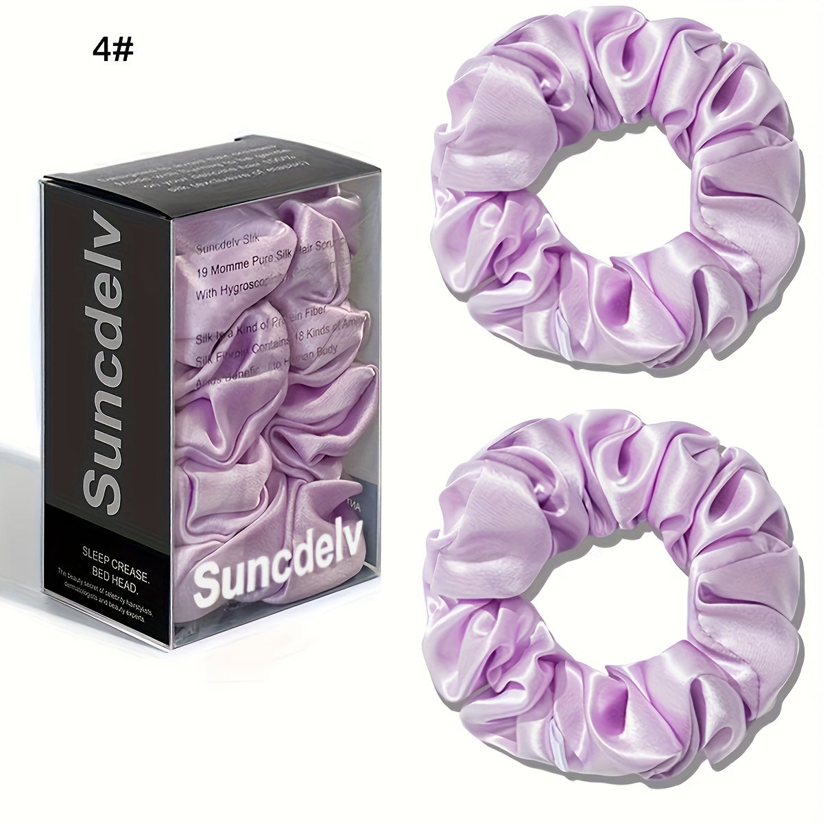 2 ks vysoce kvalitních 100% hedvábných gumiček scrunchie | Jednobarevné minimalistické široké gumičky do vlasů, šířka 3.5CM, 22Momme, valentýnský dárek, SUNCDELV SLIK