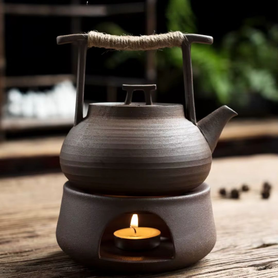 Ceramic Teapot With Warmer For Calm Tea Rituals