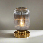 Lampada da Tavolo in Vetro Ambra per Caldo Bagliore Nordico