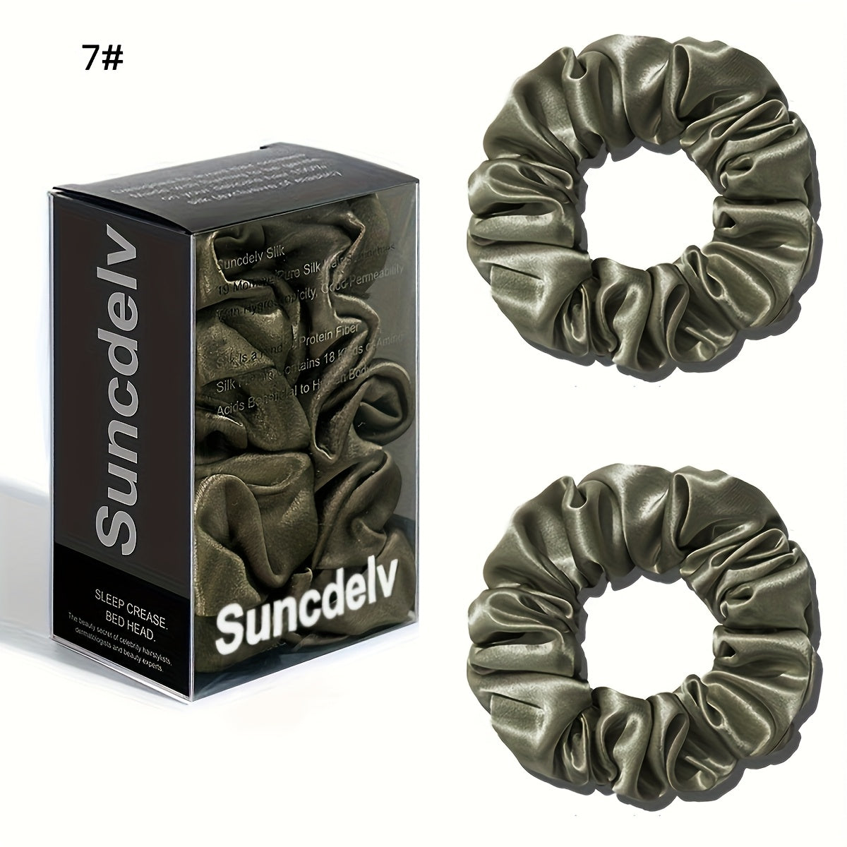 2 ks vysoce kvalitních 100% hedvábných gumiček scrunchie | Jednobarevné minimalistické široké gumičky do vlasů, šířka 3.5CM, 22Momme, valentýnský dárek, SUNCDELV SLIK