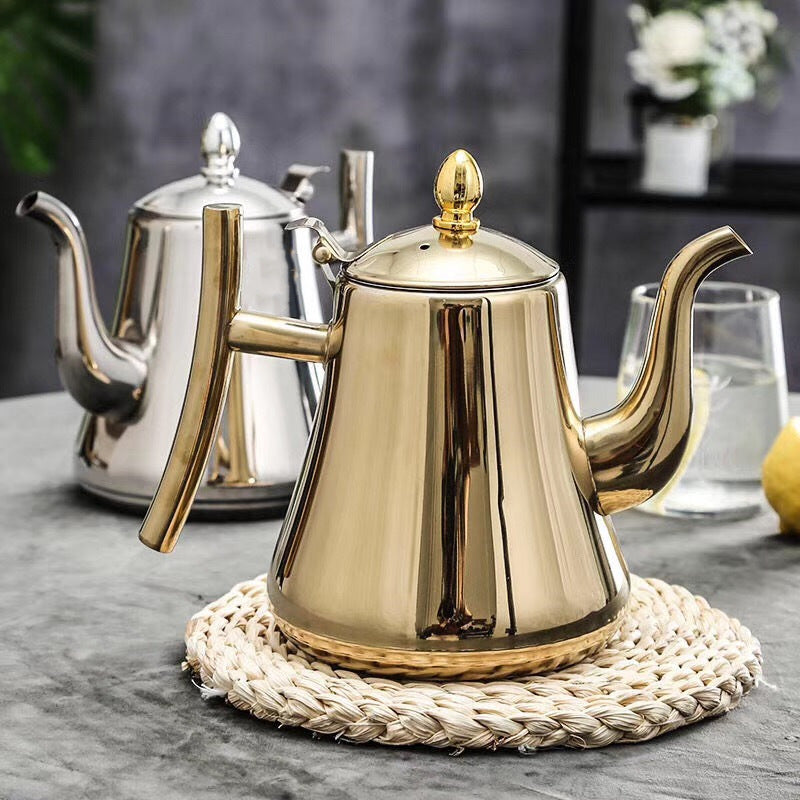 Tetera de acero inoxidable para infusión elegante