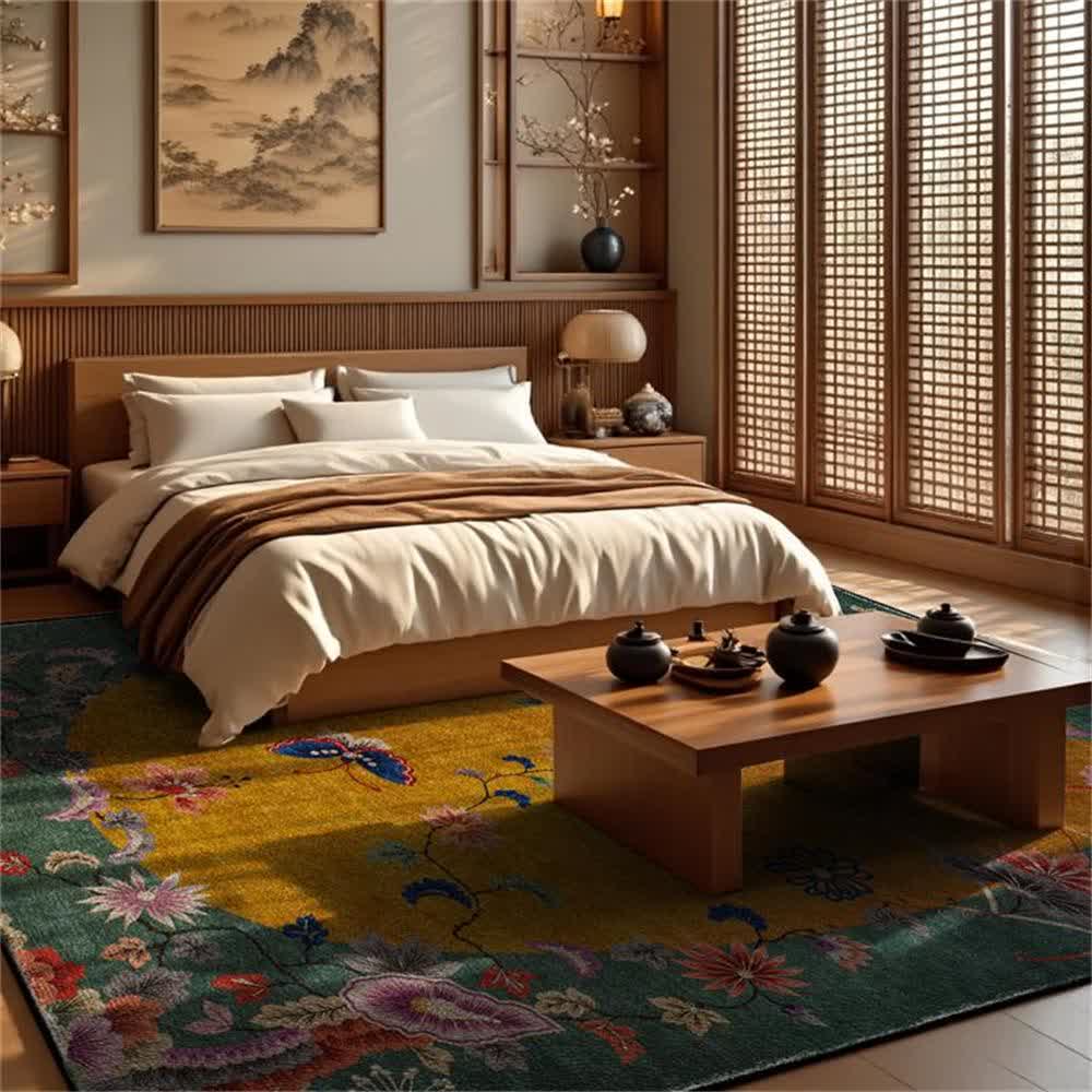Floral Bird Rug For Artful Floors