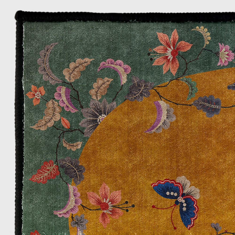 Floral Bird Rug For Artful Floors