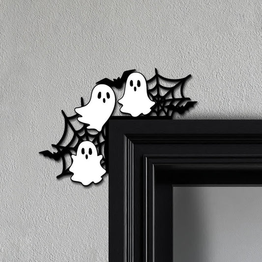Decorațiune de colț pentru ușă de Halloween, cu un personaj jucăuș