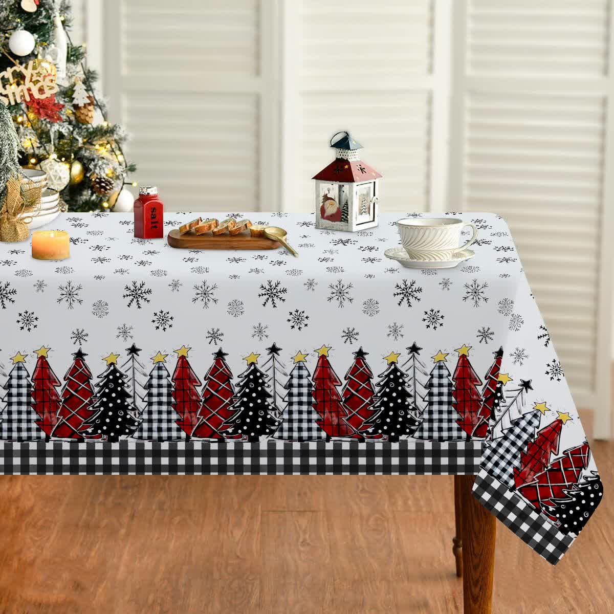 Weihnachtsschneeflocken-Tischdecke für festlichen Charme  
