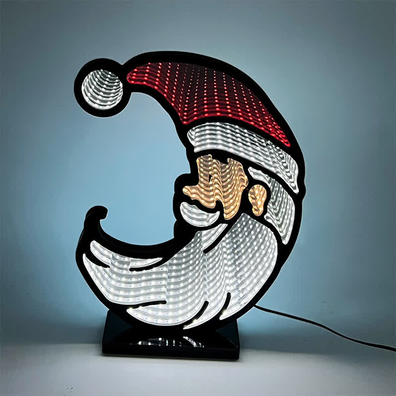 3D Santa Infinity Light Statement Piece
