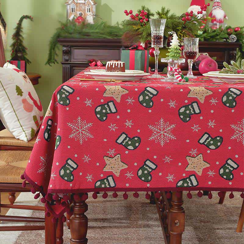 Snowflake Star Tablecloth With Festive Charm