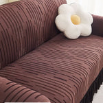 Jacquard Ruffle Sofa Cover For Elegant Protection