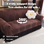 Jacquard Ruffle Sofa Cover For Elegant Protection