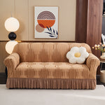 Jacquard Ruffle Sofa Cover For Elegant Protection