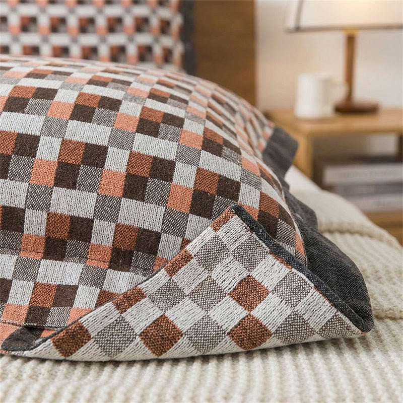 Grid Button Pillowcases For Artful Bedding