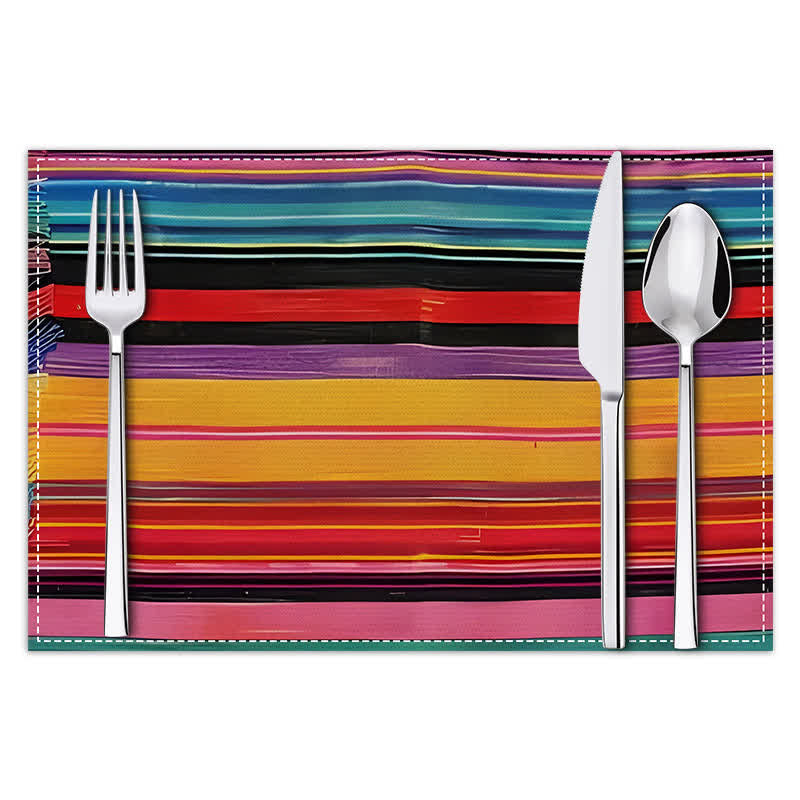Color Stripe Linen Placemats For Artful Tables