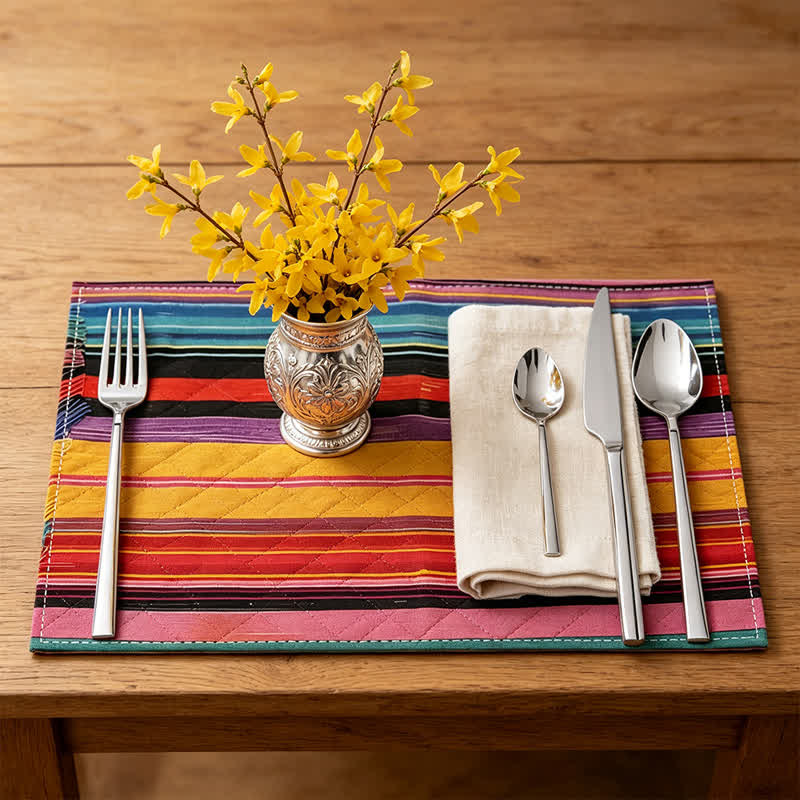 Color Stripe Linen Placemats For Artful Tables