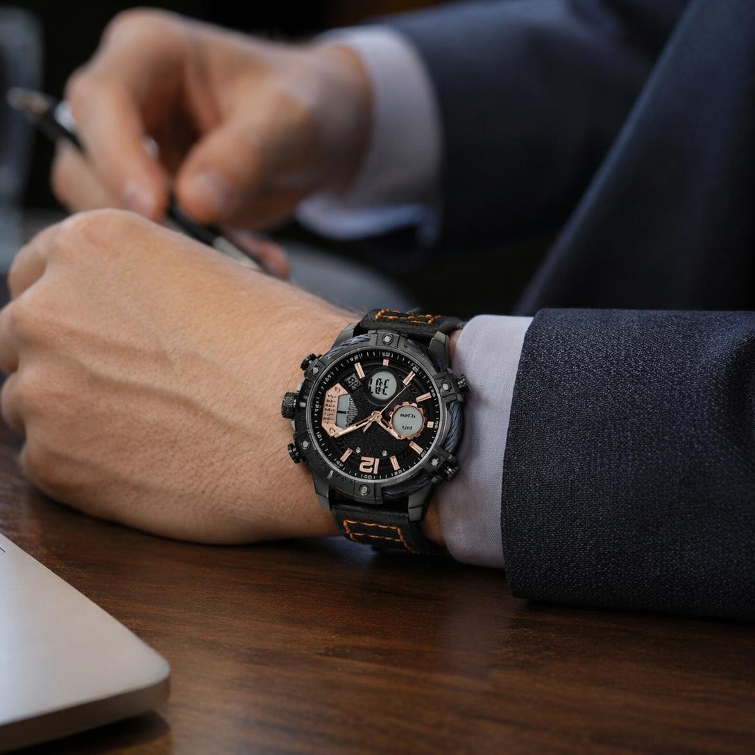 Dual Display Sports Watch for All-Weather Style