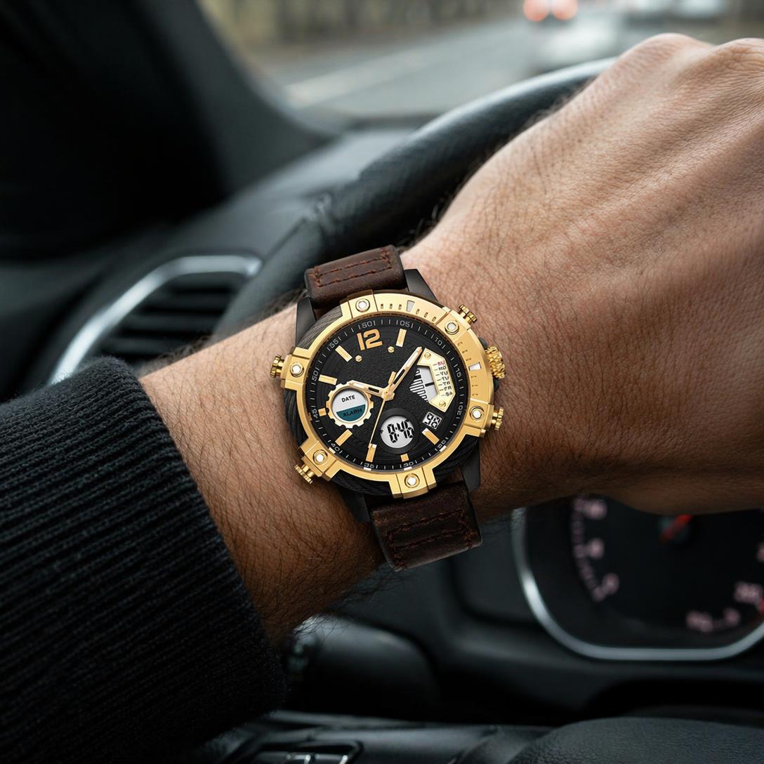 Dual Display Sports Watch for All-Weather Style