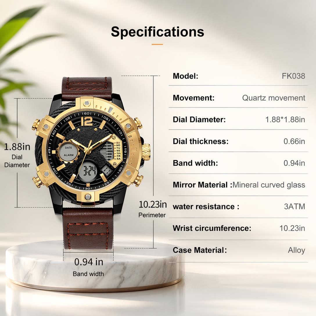 Dual Display Sports Watch for All-Weather Style
