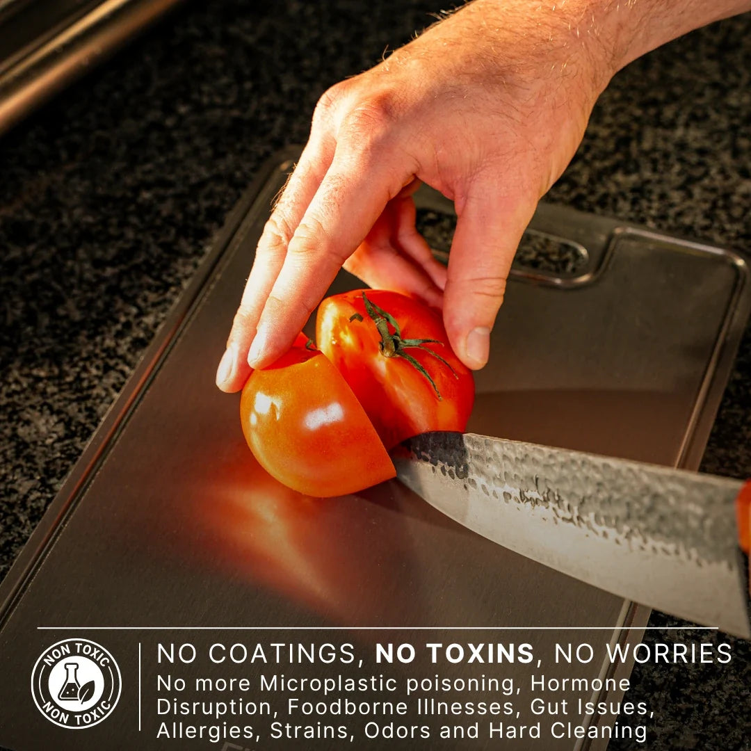 Titanium Cutting Board for Cleaner Prep