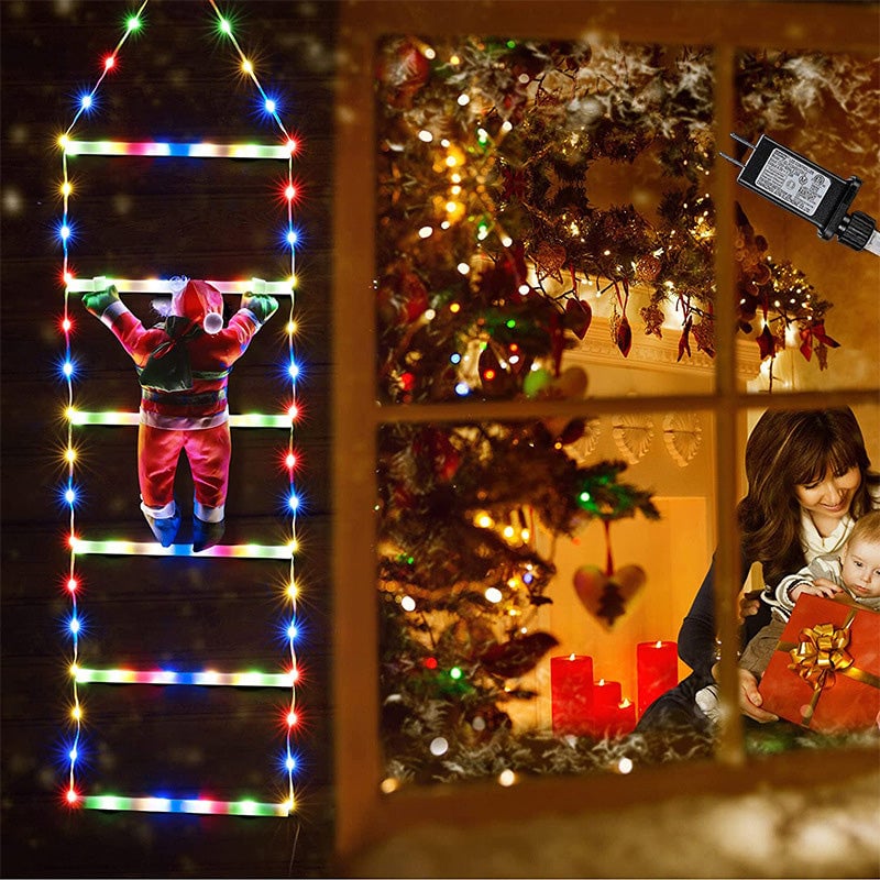 Lumières d'échelle de Noël pour un caractère festif