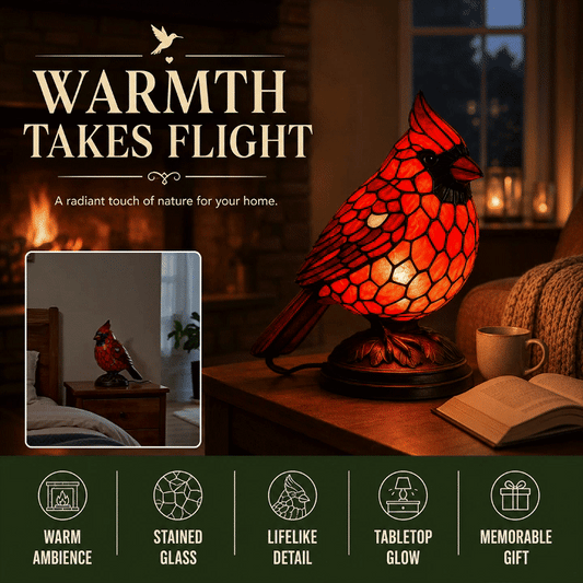 Lampe oiseau en verre d'art pour un caractère chaleureux