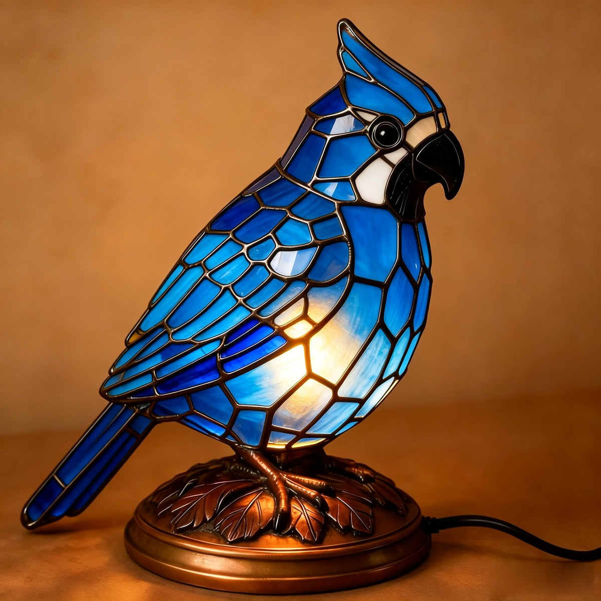 Lampada a forma di uccello in vetro artistico per un carattere caldo
