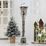 Nordic Wood House Street Lamp, Festive Glow