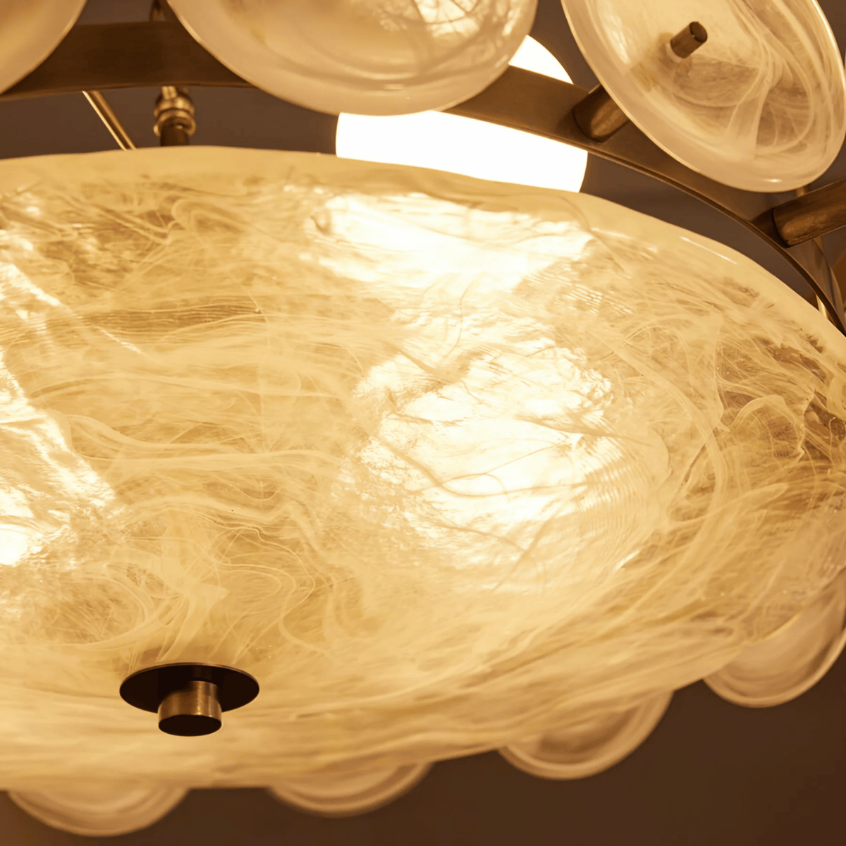 Disc Glass Chandelier — Sculptural Ambient Glow