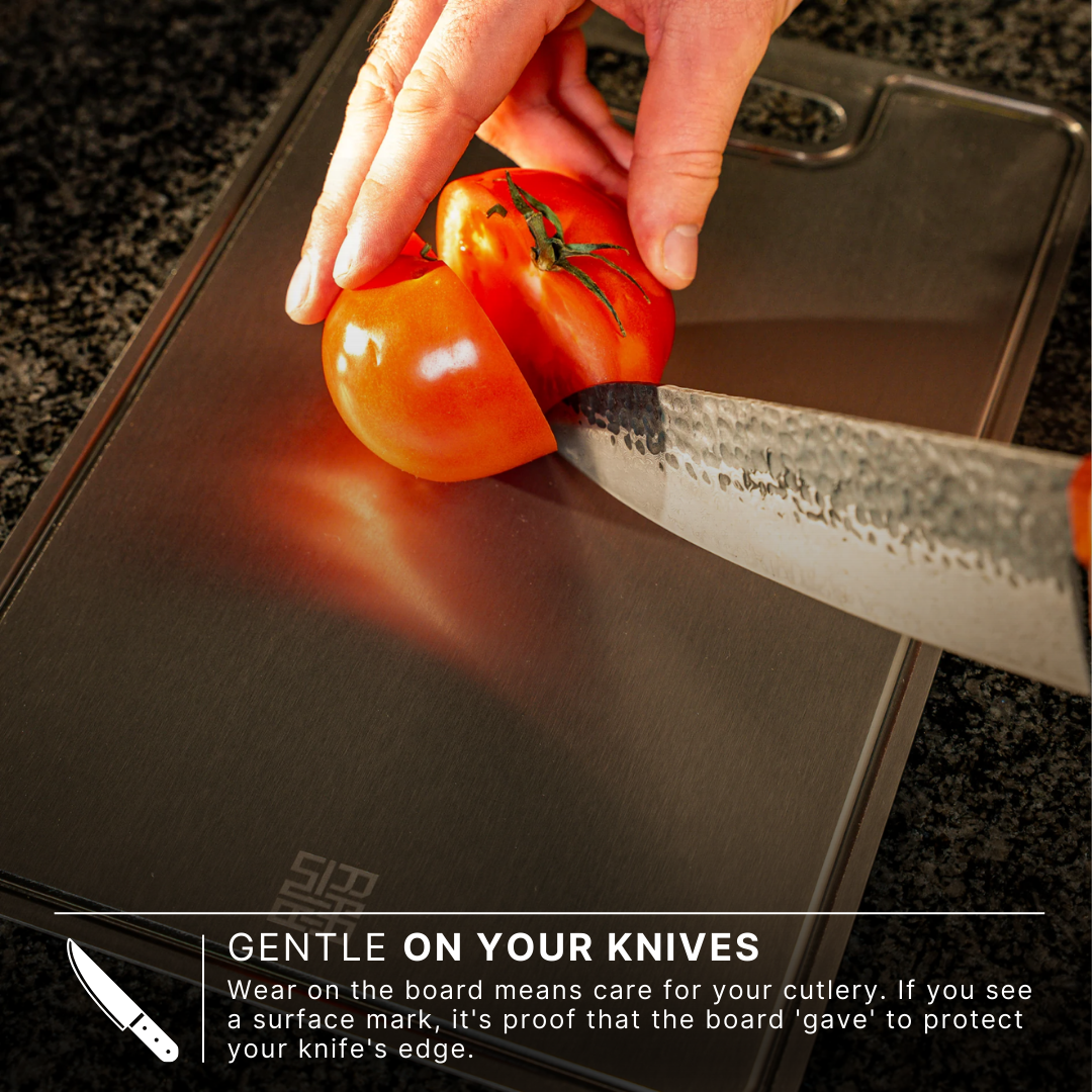 Titanium Cutting Board for Cleaner Prep
