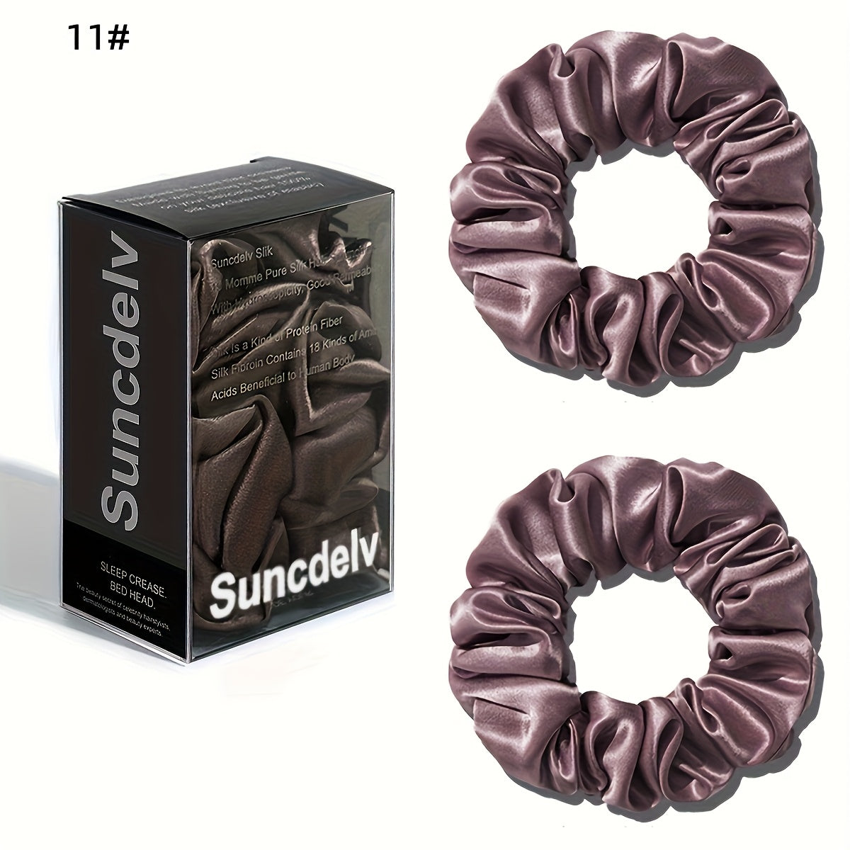 2 ks vysoce kvalitních 100% hedvábných gumiček scrunchie | Jednobarevné minimalistické široké gumičky do vlasů, šířka 3.5CM, 22Momme, valentýnský dárek, SUNCDELV SLIK