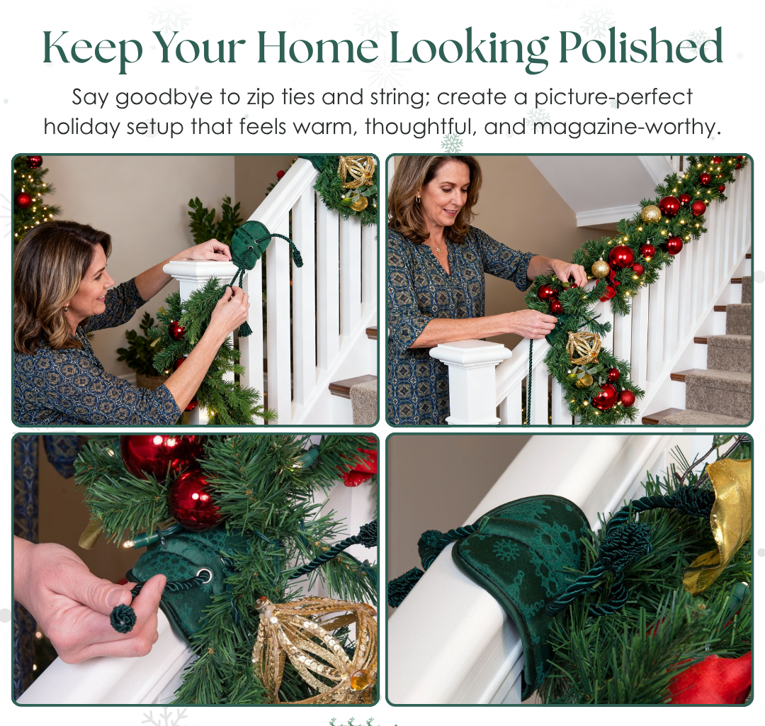 Adjustable Garland Hanger for Elegant Stair Decor