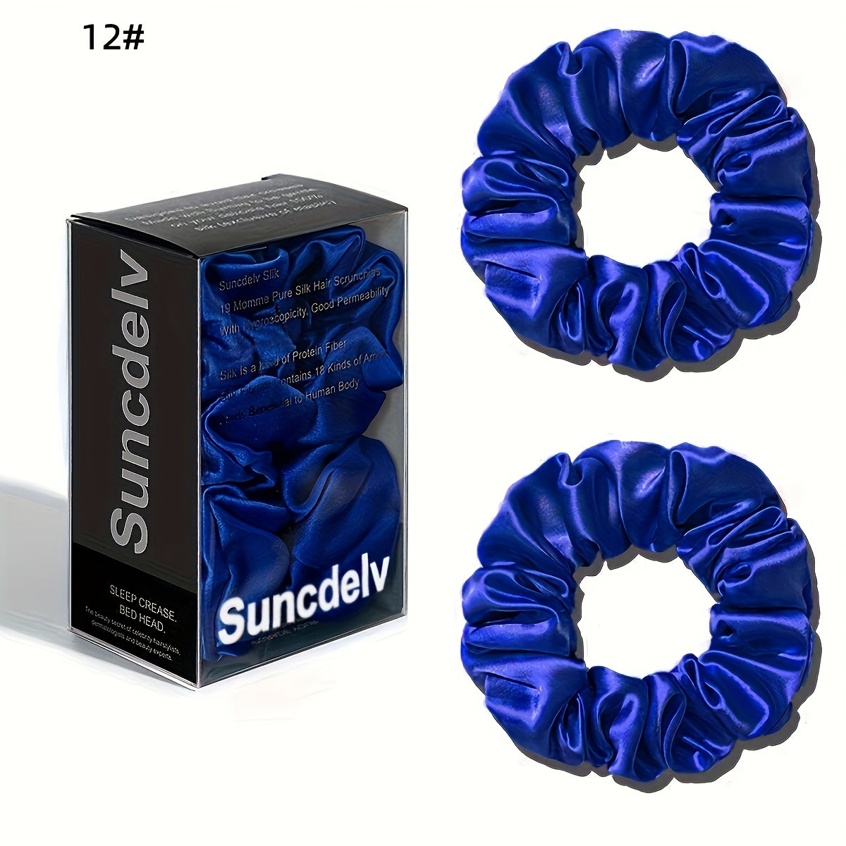 2 ks vysoce kvalitních 100% hedvábných gumiček scrunchie | Jednobarevné minimalistické široké gumičky do vlasů, šířka 3.5CM, 22Momme, valentýnský dárek, SUNCDELV SLIK