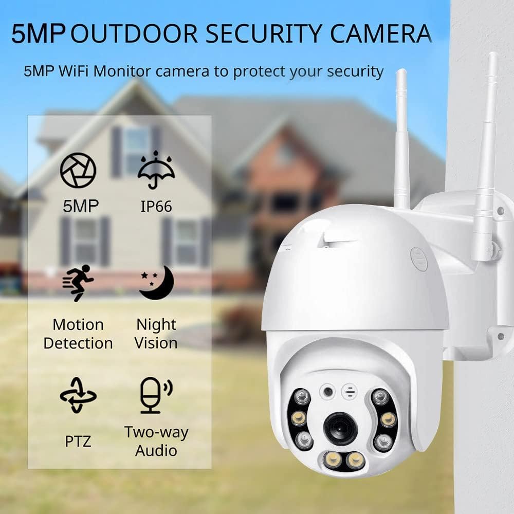 5MP WiFi Outdoor PTZ Dome CCTV Camera With 360° Coverage