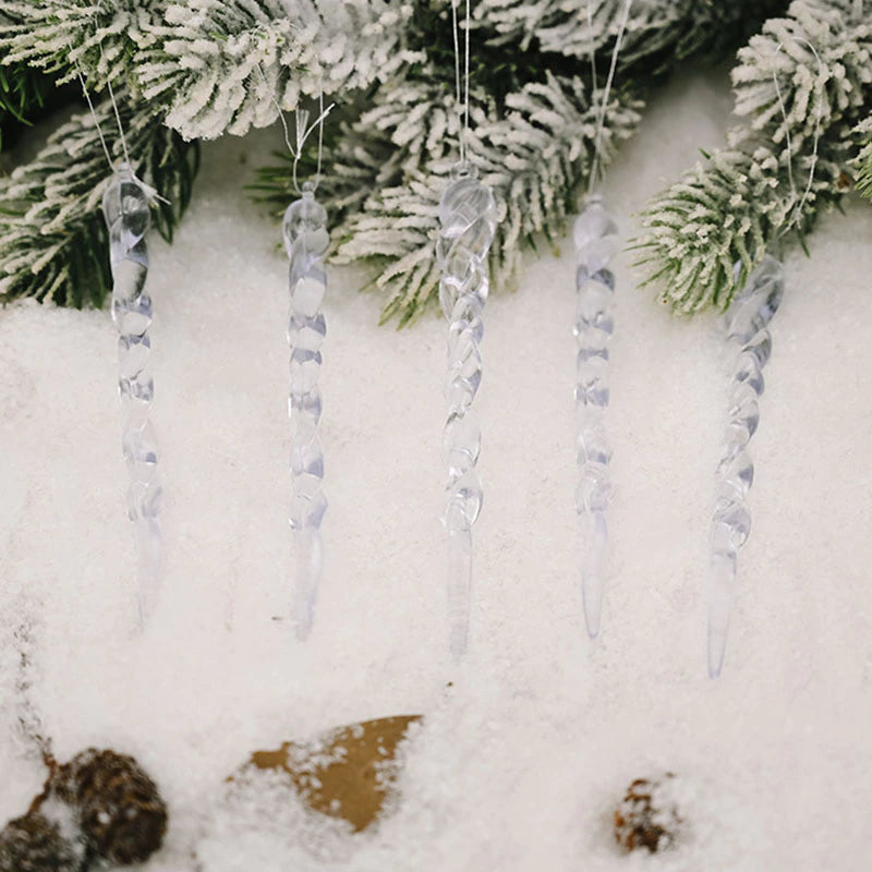 Künstliche Eiszapfen-Ornamente für frostige Baumwirkung
