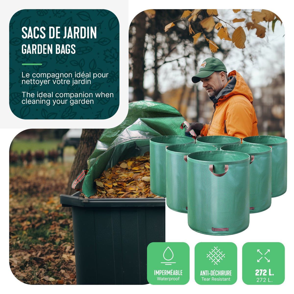 272L XXL Garden Bags – Effortless Yard Cleanup