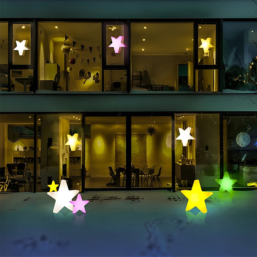 Bunte Stern-Ornamentlichter für festlichen Glanz