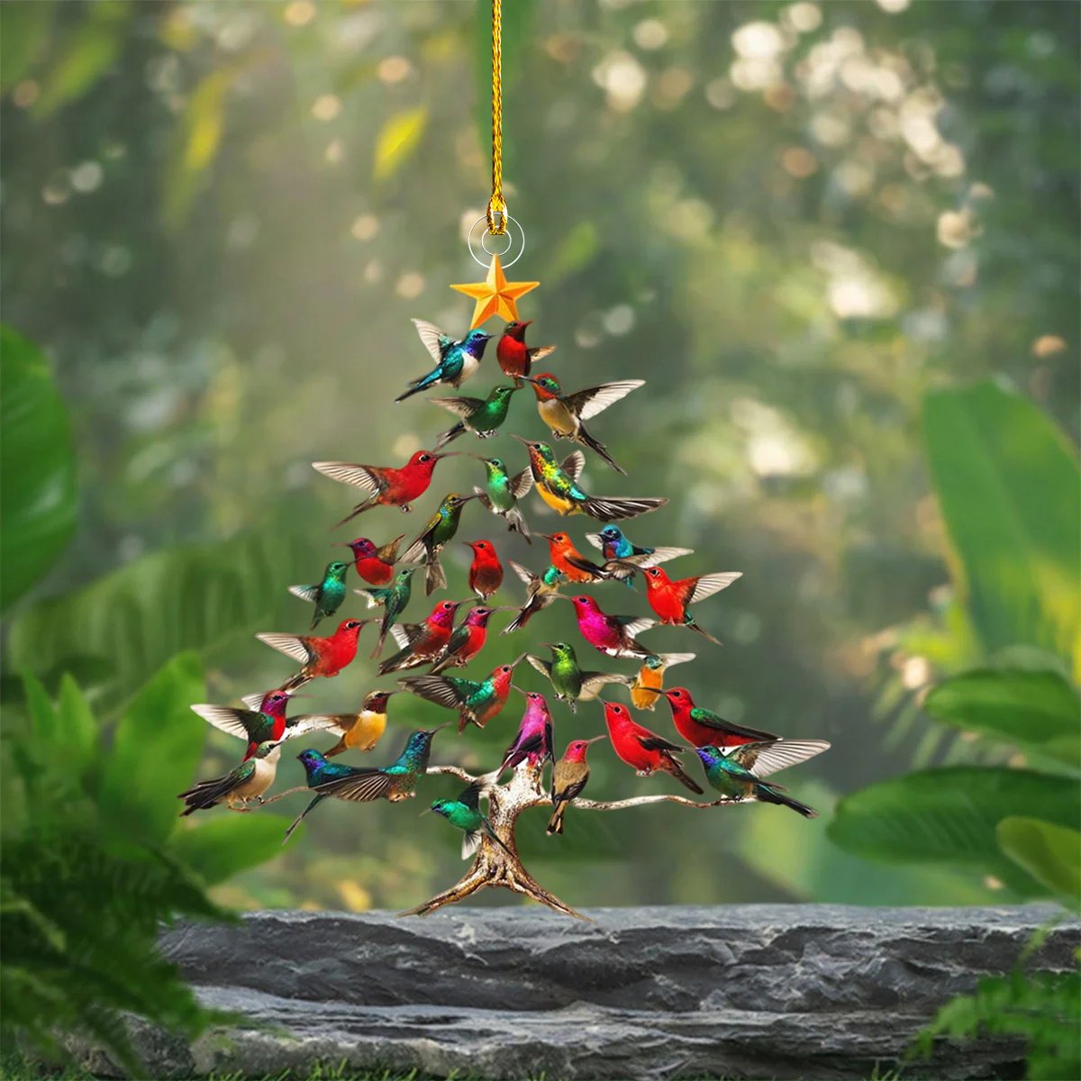 Kolibri-Tischornament mit festlichem Charme  