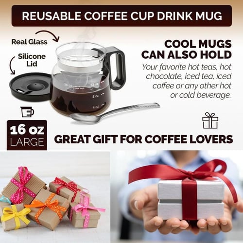 Tazza in vetro pour-over per rituali del caffè