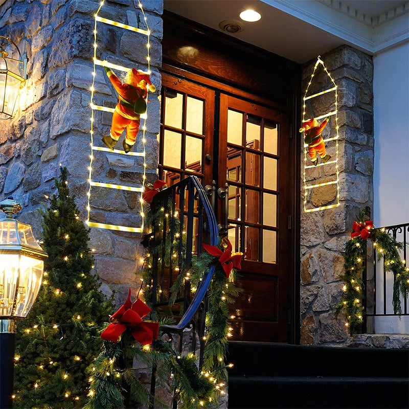Lumières d'échelle de Noël pour un caractère festif