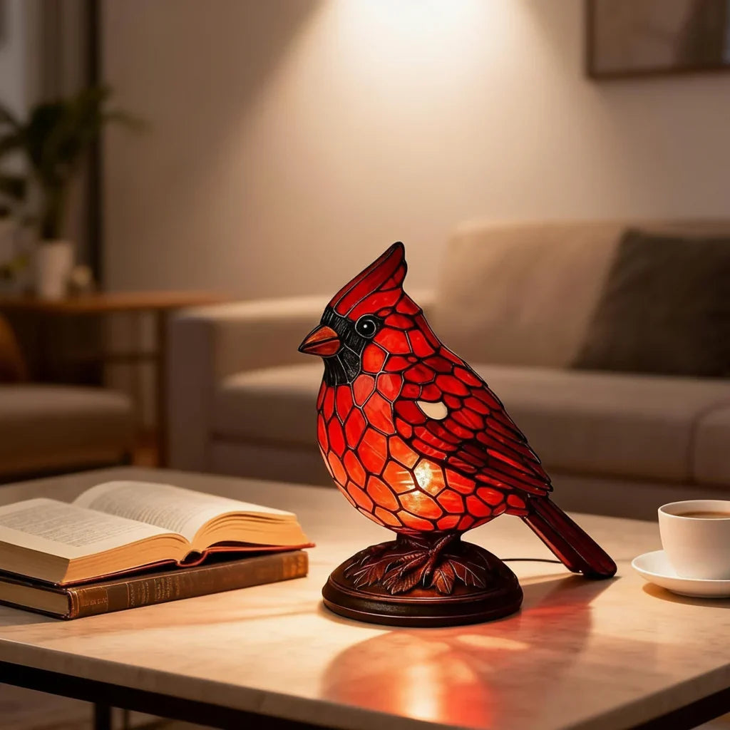 Lampada a forma di uccello in vetro artistico per un carattere caldo