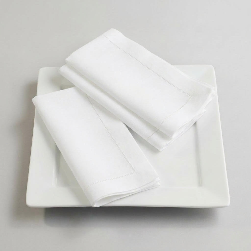 LISTINGOPT::kovosis::12-pieces-white-napkins-hemstitched-cocktail-napkin-for-party-wedding-table-cloth-linen-napkins-fabric-cotton-dinner-napkin::color-white-45x45cm